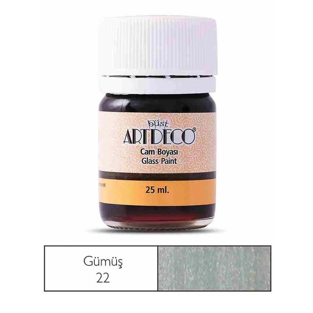 Artdeco Cam Boyası 25 Ml Öğrenci Tipi 22 Metalik Gümüş