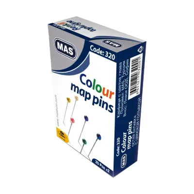 Mas Toplu İğne Renkli Başlı 32 MM 320