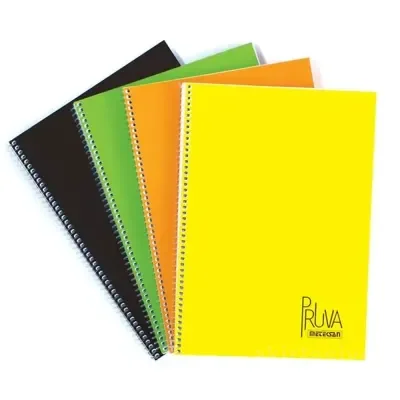 Meteksan Spiralli Defter Pruva Karton Kapak Çizgili 96 YP A4 Fosforlu Kapak 96/1