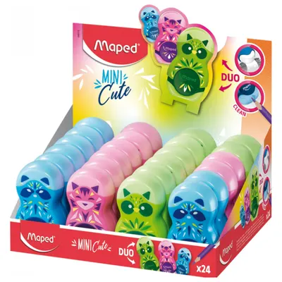Maped Silgili Kalemtıraş Mini Cute Tek Delikli Blıs 049113