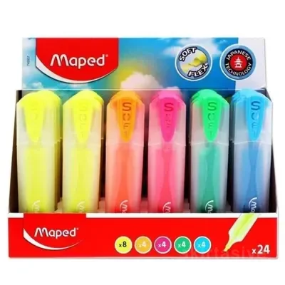 Maped Fosforlu Kalem FLEX Yumuşak Uçlu Soft 24 Lü 745937