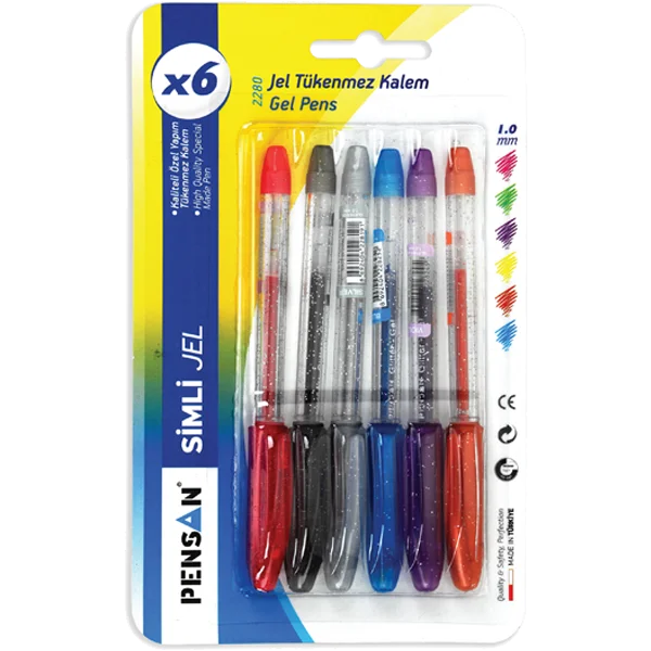 Pensan Tükenmez Kalem Jel Simli 1.0 MM Mavi 2280