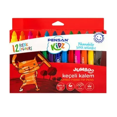 Pensan Kidz Jumboo 12 Renk Boya Kalemi Pe58310kbjumbo12