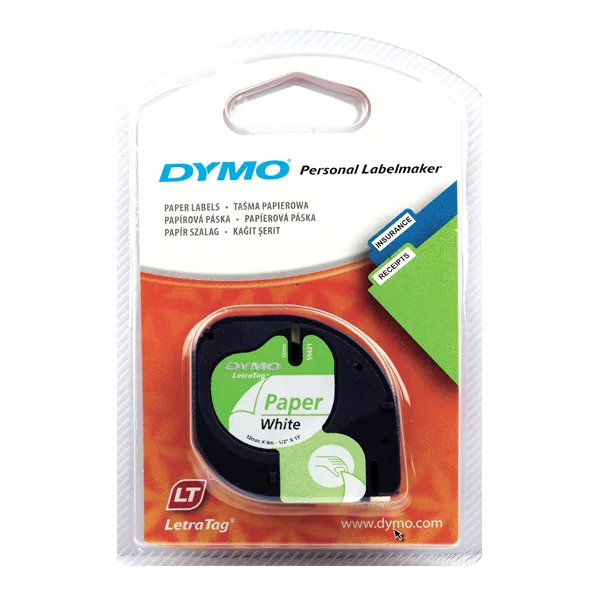 Dymo Letratag Şerit Kağıt 12 MMx4 MT Beyaz S0721510