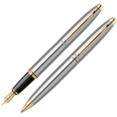 Scrikss Takım Kalem Dolma+Tükenmez Gold Krom 88
