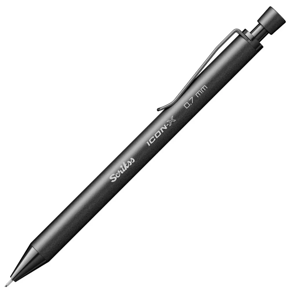 Scrikss Versatil Kalem Icon-X Metal  0.7 MM Siyah 12 Li