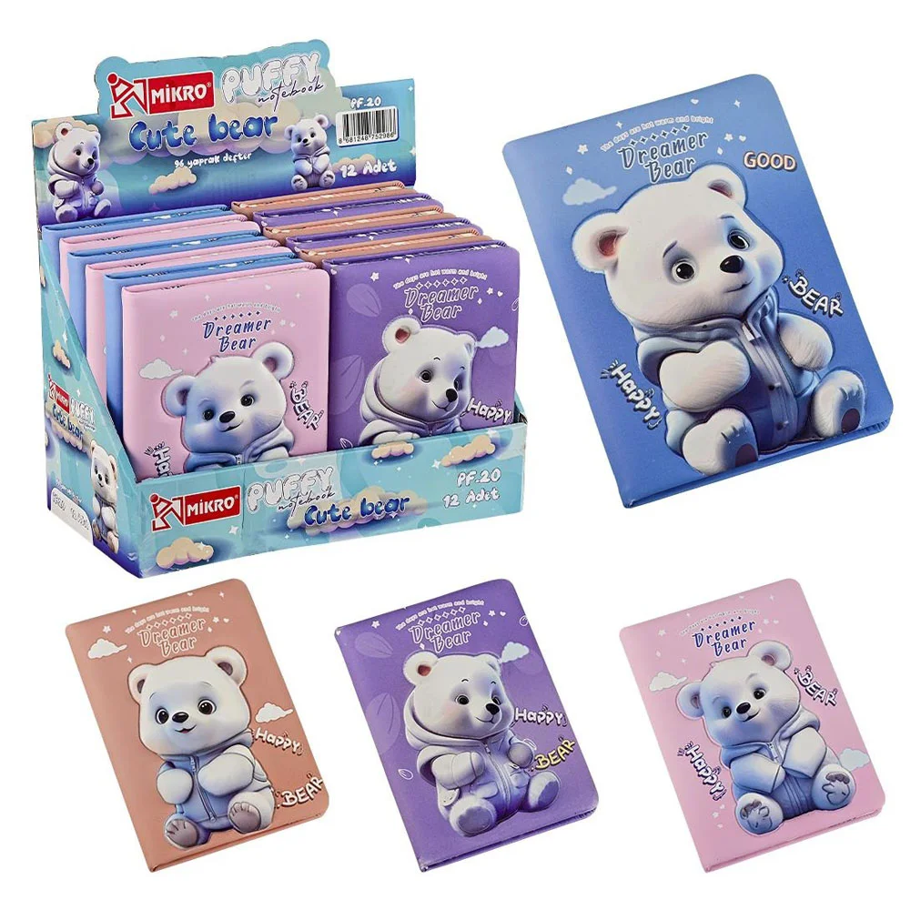 Mikro Not Defteri Puffy Cute Bear Gırl Pf-20