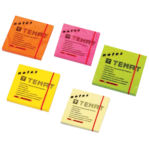 Temat Yapışkanlı Not Kağıdı 75x75 MM Fosforlu Yeşil 10935
