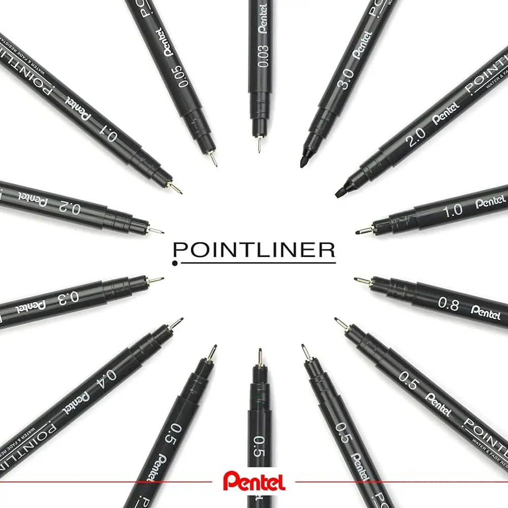 Pentel Fiber Uçlu Yazı Kalemi İnce Uç 0.05 mm S20P-05A