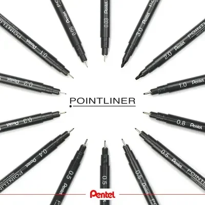 Pentel Fiber Uçlu Yazı Kalemi İnce Uç 0,3 mm S20P-3A