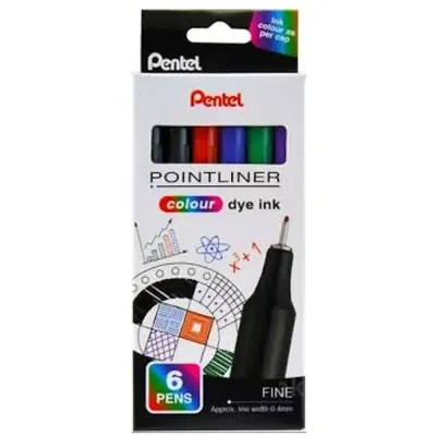 Pentel Fiber Uçlu Boya Kalemi - 0.4 Mm. 6 Renli Ku