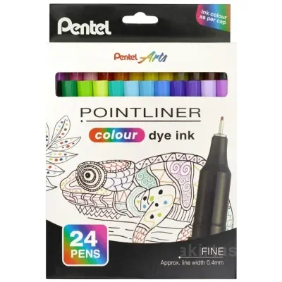 Pentel Fiber Uçlu Boya Kalemi - 0.4 Mm. 24 Renkli