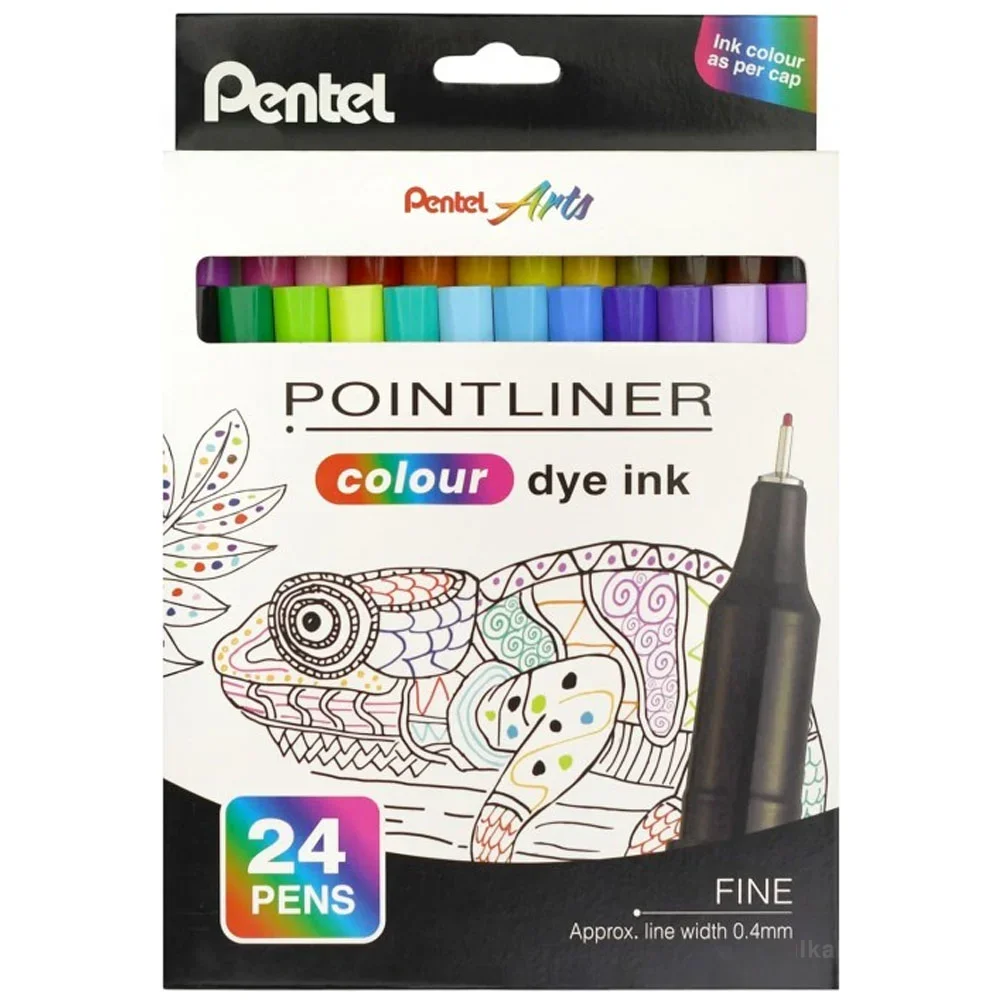 Pentel Fiber Uçlu Boya Kalemi - 0.4 Mm. 24 Renkli