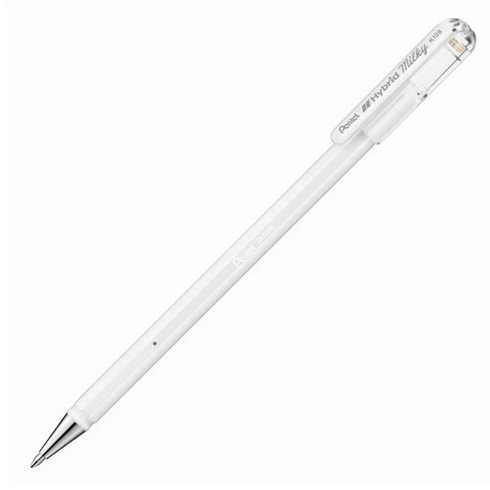 Pentel Hybrid Milky 0.8mm Jel Kalem White K108-PW