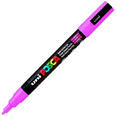 Uni-Ball Posca 0.9-1.3 Su Bazli Poster Markörü Pembe N Pc-3m Pembe (N)
