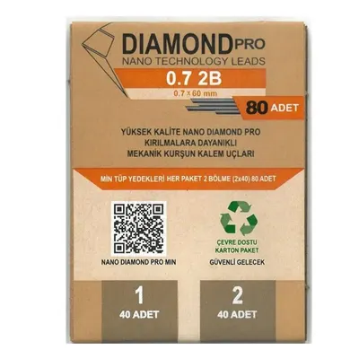 Uni-Ball Versatil Kalem Yedeği Nano Dıomand Pro 2B 0.7  MM 80 Li Ndp-07-80 2B
