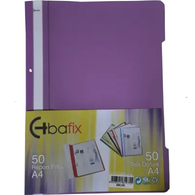 Bafix Telli Dosya Plastik XL Mor A4