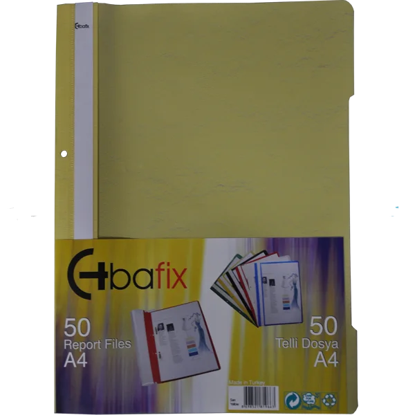Bafix Telli Dosya Plastik XL Sarı A4