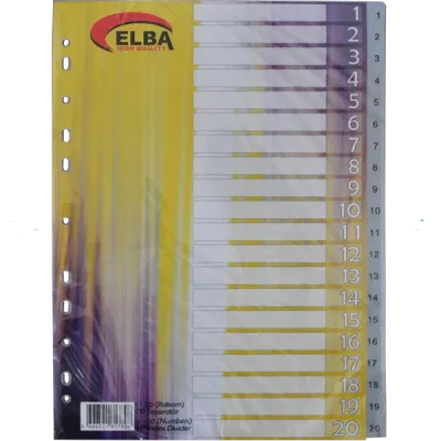 Bafix Seperatör 1-20 Rakamlı Plastik A4