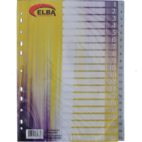 Bafix Seperatör 1-20 Rakamlı Plastik A4