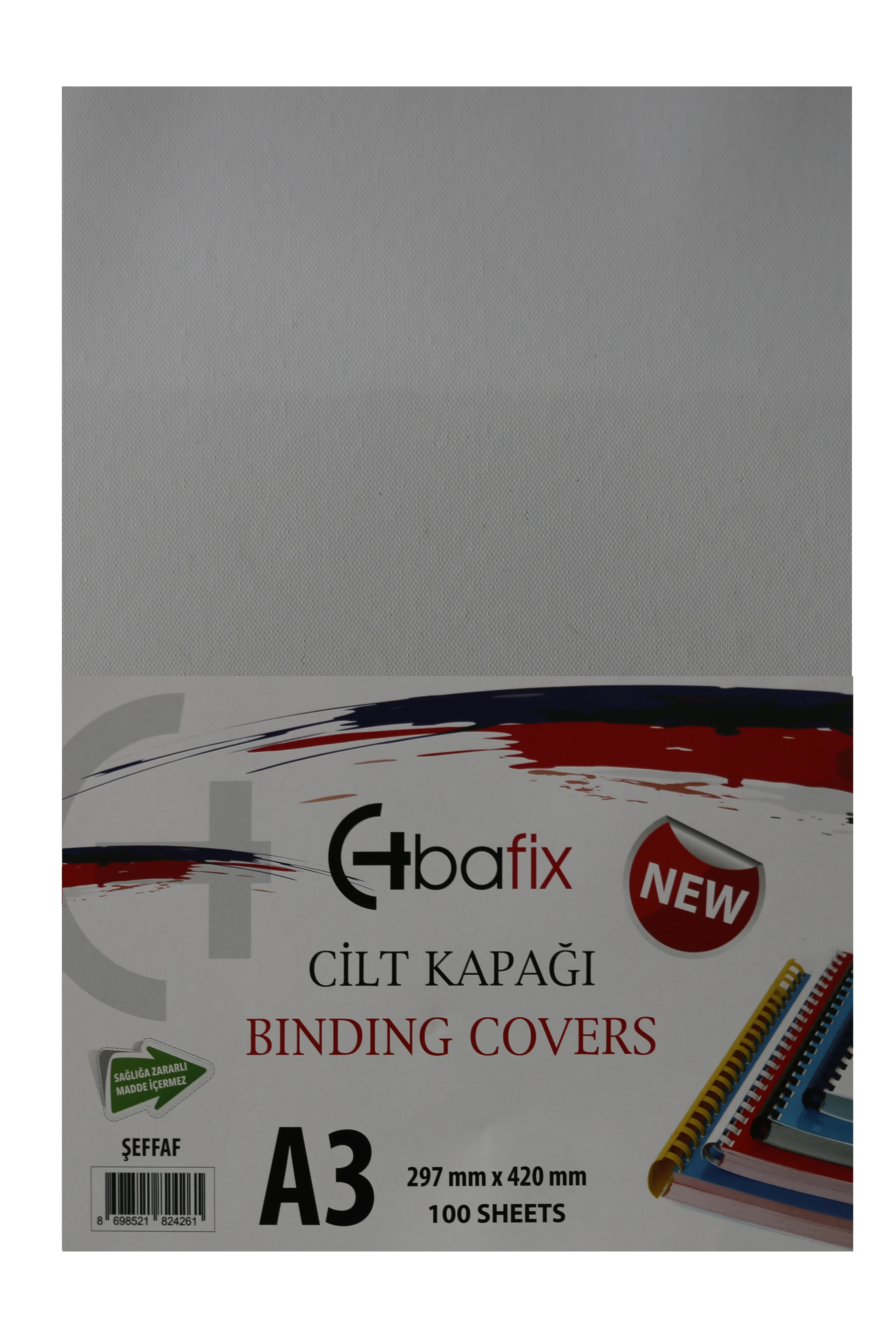 Bafix Cilt Kapağı Plastik Opak A3 160 MIC Şeffaf