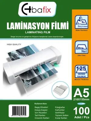 Bafix Laminasyon Filmi A5 125 MIC 216x155