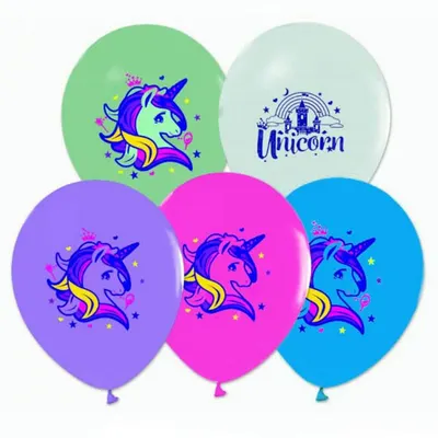 Balonevi Balon Unicorni Baskılı PasTeli 4+1 100 LÜ
