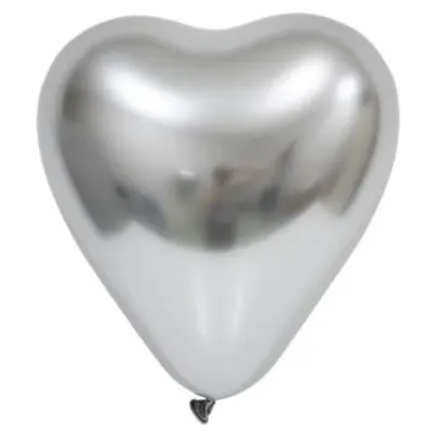 Balonevi Balon 12" Krom Kalp Sılver 50 Li