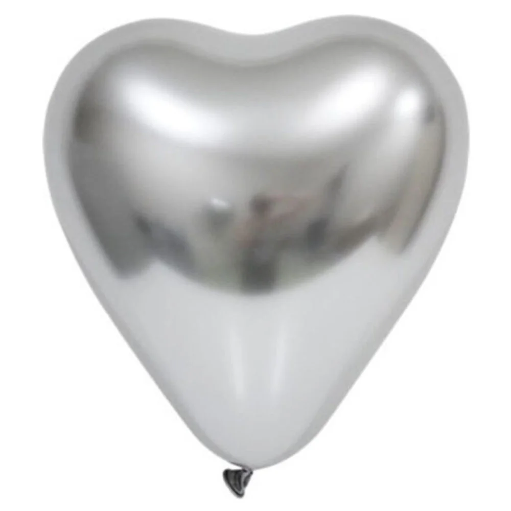 Balonevi Balon 12" Krom Kalp Sılver 50 Li