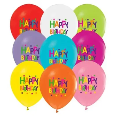 Balonevi Balon 4+0 Superstar Bırthday Baskılı Pastel 100 Lü