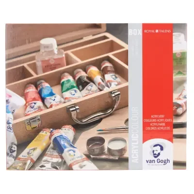 Van Gogh Acrylic colour wooden box Basic | 10 x 40 ml + accessories