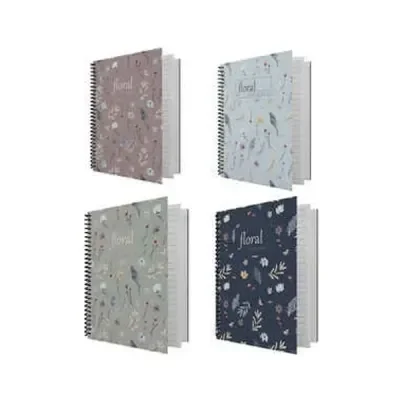 Dilman Flower Spiralli Defter 16x22 80 YP Kareli 6190