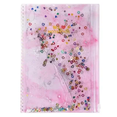 Vuki Sulu Çantalı Defter Orta Boy Pembe Mermer VK-0086F
