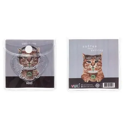 Vuki Küp Bloknot Simli Sulu 6,3x6,3 Cm Kedi-2 VK-0111-6