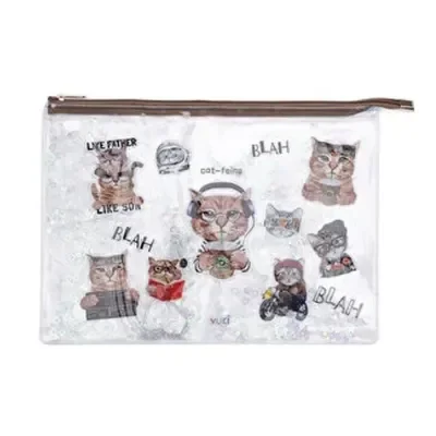 Vuki Fermuarlı Şeffaf Dosya Sulu A4 Kedi 1/S VK-0073-08