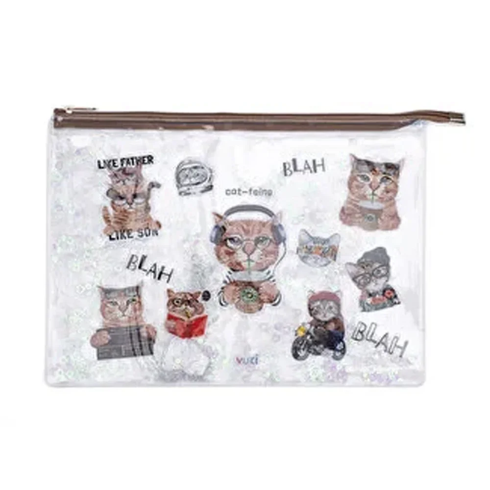 Vuki Fermuarlı Şeffaf Dosya Sulu A4 Kedi 1/S VK-0073-08