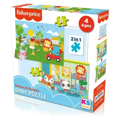 Ks Games Fisher-Price Baby Puzzle Railway & Bedtime 2 in 1 FP 13406