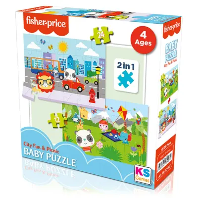 Ks Games Fisher-Price Baby Puzzle City Fun & Picnic 2 in 1 FP 13407