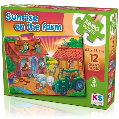 Ks Games Puzzle Sunrise On The Farm 12 Baby Puzzle Jumbo Puzzle Jp31005