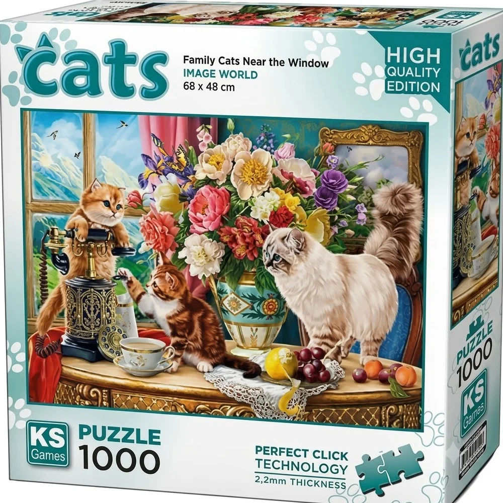 Ks Games Puzzle 1000 Family Cats Near The Window 20794