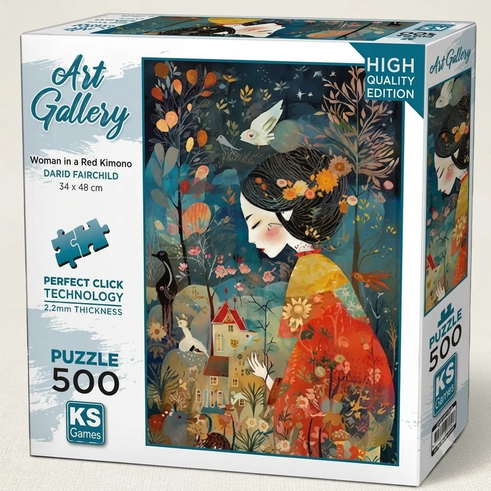 Ks Games Puzzle 500 A Woman İn Red Kimono 20070