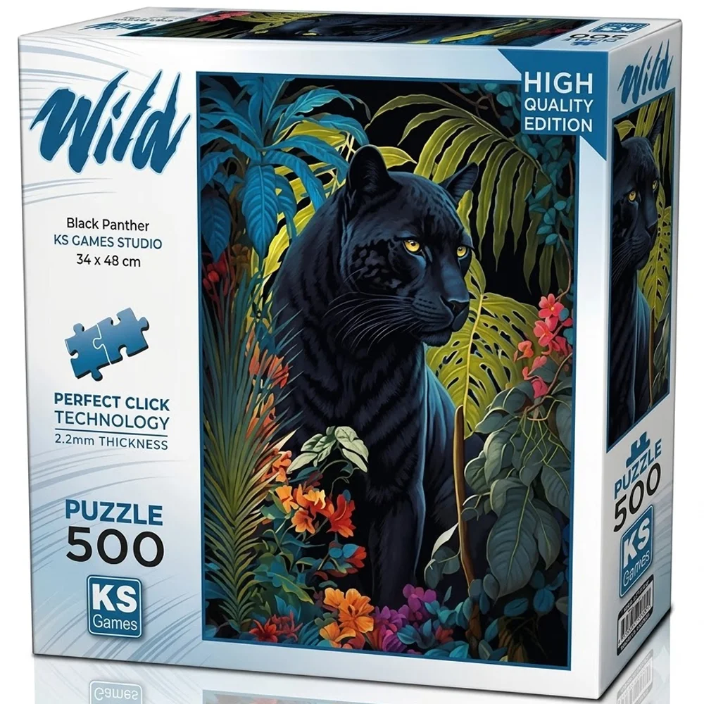 Ks Games Puzzle 500 Black Panther With A Tropical 20071