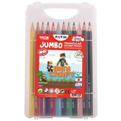 Fatih M.CRAFT Jumbo Üçgen K.Boya 12 Renk Çantalı