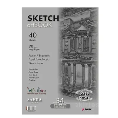 Sahra Bloknot Tutkallı Ivory Kağıt 24,5x34,5 CM 90 GR