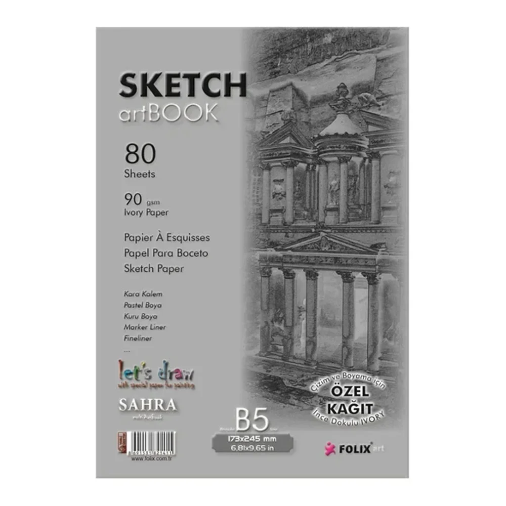 Sahra Bloknot Tutkallı Ivory Kağıt 17,3x24,5 90 GR