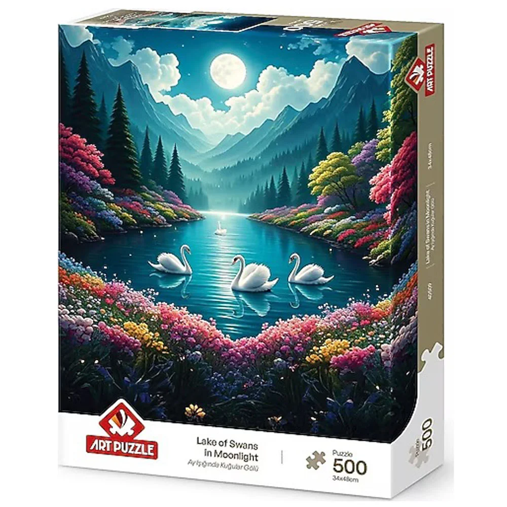 Art Puzzle 500 Parça Ay Işığında Kuğular Gölü 40509