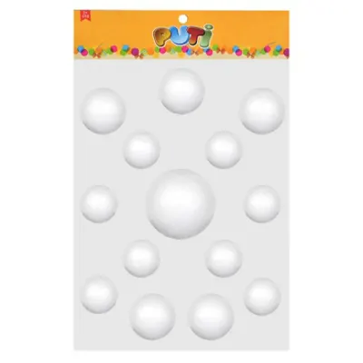 Puti Köpük Top 6,5 Cm 1Ad, 5Cm 4Ad, 3Cm 8Ad Karışık