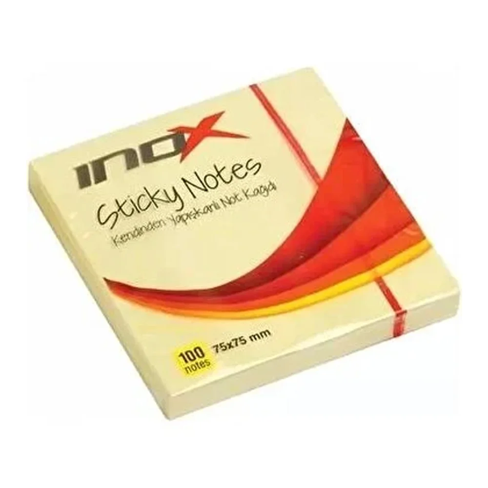 Inox Yapışkanlı Not Kağıdı Şeffaf 75x75 Sarı 09643