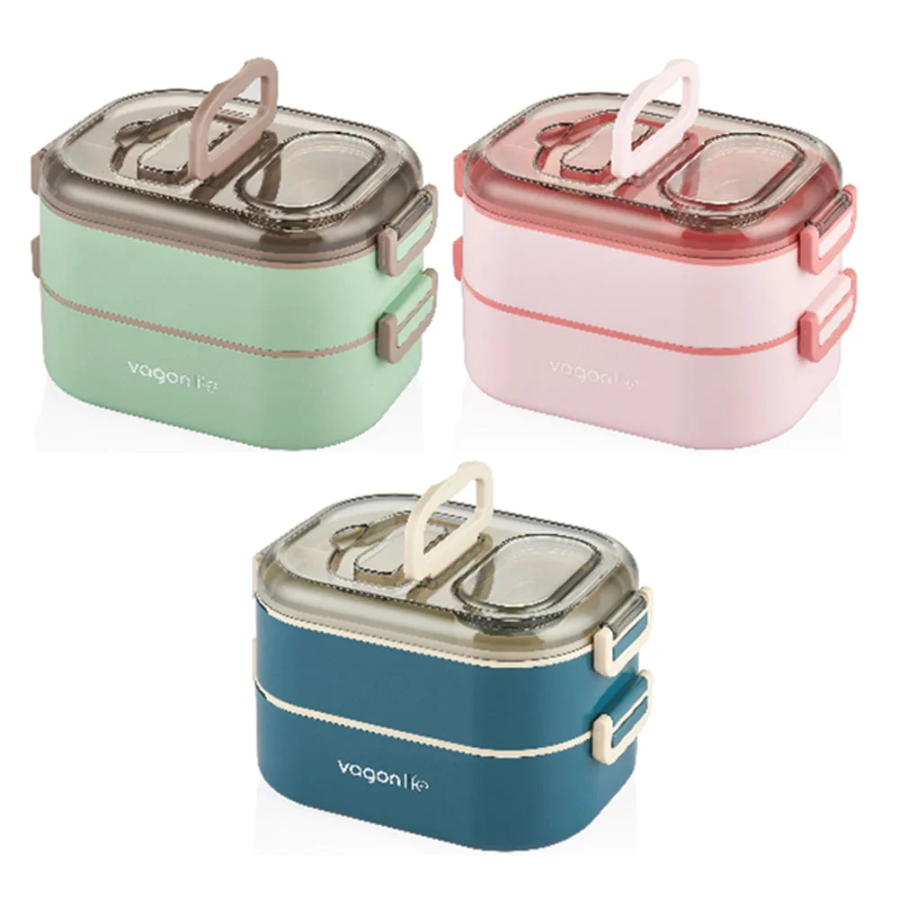 Vagon Life Beslenme Kutusu Lunch Box Paslanmaz Çelik 1000 ML XC-7081