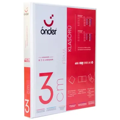 Önder Sunum Klasörü 2 Halkalı 30 MM A4 Beyaz 2003-5